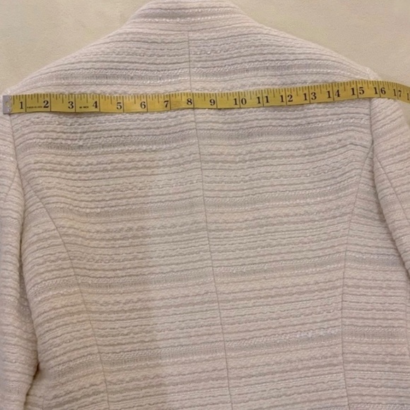 White Bouclé Style Blazer with Silver Tone - Picture 5 of 10